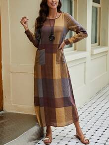 EMERY ROSE Của phụ nữ Kẻ sọc Túi đôi Đầm - Nhiều màu - Xem 5
