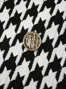 EMERY ROSE 大尺碼千鳥格拼布毛絨裝飾夾克 - 彩色 - 查看 5