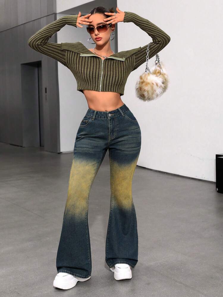 Women's Ombre Flared Jeans