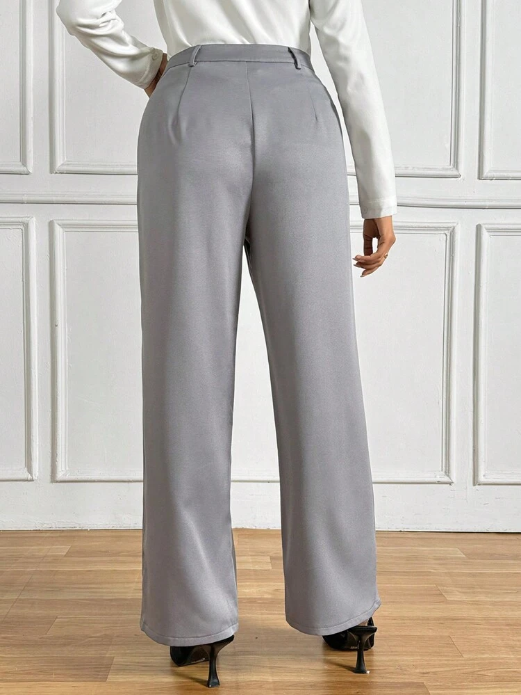 Women's Pleated Wide-leg Suit Pants