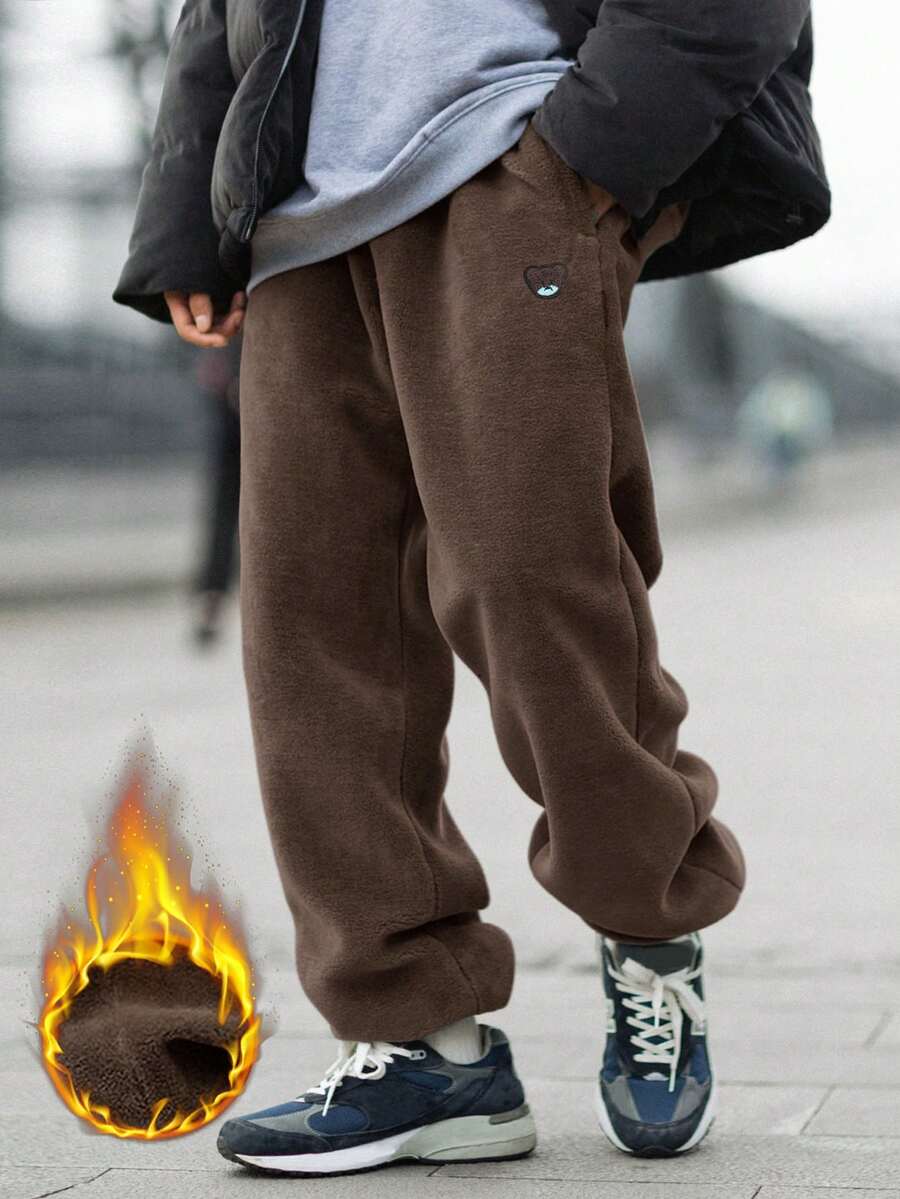 Manfinity Hypemode Lỏng lẻo Nam Eo dây rút Dài Quần - màu nâu - Xem 1