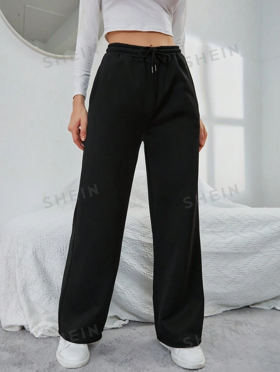 INAWLY Pantalones Jogger Con Cordón De Color Liso Para Mujer