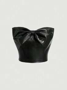 SHEIN MOD Top Sin Tirantes Para Mujer Con Decoración De Lazo