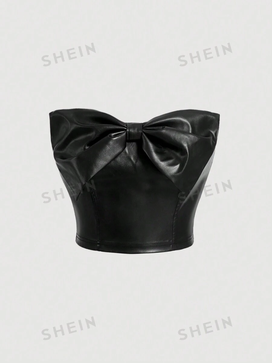 SHEIN MOD Top Sin Tirantes Para Mujer Con Decoración De Lazo