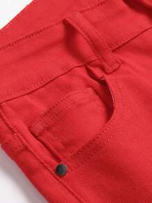 Tween Boys' Casual Solid Color Ripped Denim Jeans