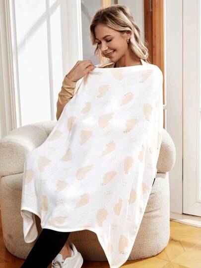 Cozy Pixies 1件卡其色熊豆裝母乳上衣