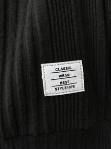 SHEIN 年輕女孩休閒舒適連帽衛衣套裝 - 黑色 - 查看 3