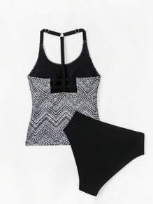 Swim Lushoire 印花肩帶無袖比基尼上衣,背部帶絲帶 - 彩色 - 查看 5