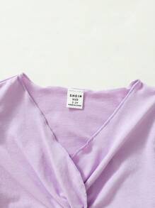 嬰兒女寶寶扭結前短袖上衣和卡通印花短褲套裝 - 彩色 - 查看 5