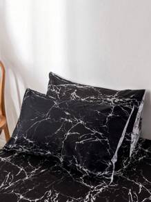 1對大理石圖案枕套不附帶枕芯 - 黑色 - 查看 2