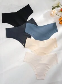 Snug Zone 5 Pièces Culottes En Triangle De Couleur Unie Pour Femmes