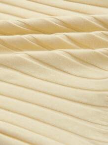 SHEIN Privé Ladies' Solid Color Ribbed Bandeau Dress - Apricot - View 4