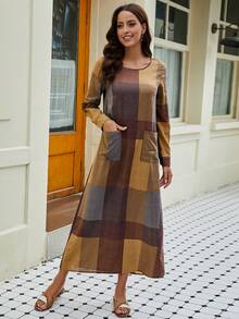 EMERY ROSE Của phụ nữ Kẻ sọc Túi đôi Đầm - Nhiều màu - Xem 6