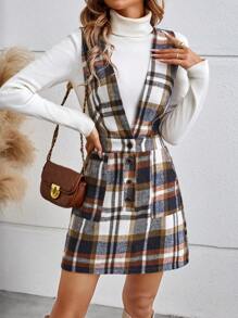 SHEIN Frenchy Của phụ nữ Kẻ sọc Đầm Với Đường chéo Túi - Nhiều màu - Xem 4