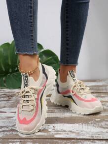 春秋季大码女士休闲舒适户外圆头运动鞋 - 彩色 - 查看 1