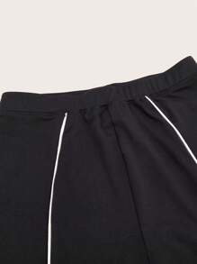 SHEIN EZwear Contrast Piping High Waist Leggings