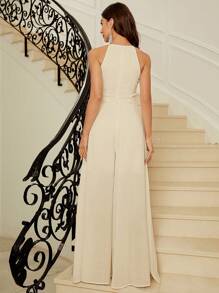 Gownix Mono Con Cuello Halter Y Abertura Lateral Alta Ahuecada