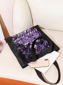 Sapstudio Anime Creative Cartoon Printed Double-sided Canvas Shoulder Bag For Women - Multicolor - View 4