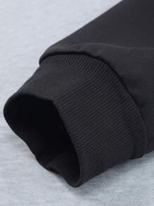 Sudadera con capucha de manga raglán para hombre con estampado de cara sonriente - Gris - Ver 4