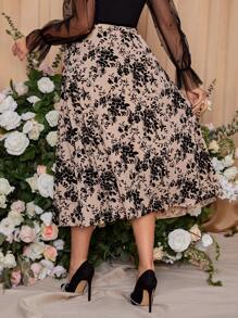 SHEIN Floral Pattern Maternity Skirt - Brown - View 2