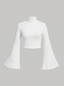 SHEIN MOD Women's Plus Size Flare Sleeve T-shirt