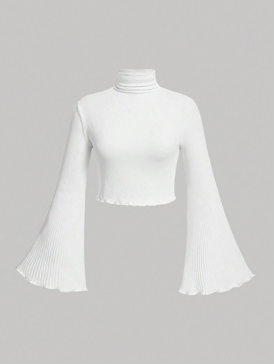 SHEIN MOD Women's Plus Size Flare Sleeve T-shirt