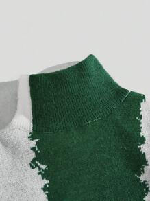 ROMWE MEN Street Life Nam Áo cao cổ Áo len Với In Mẫu - trắng - Xem 4