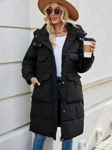 SHEIN LUNE Abrigo con capucha y relleno para el invierno