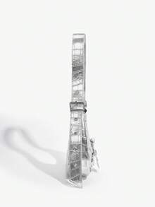 SHEIN SXY Women's Snake Print Shoulder Bag - Silver - View 4