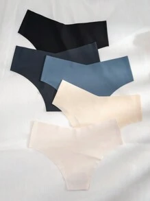 Snug Zone 5 Pièces Culottes En Triangle De Couleur Unie Pour Femmes