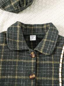 SHEIN Cô gái Tween Kẻ sọc Màu xanh lá Bộ đồ - màu xanh lá - Xem 8