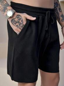 SHEIN Shorts De Tricot Masculino - Silver - View 2