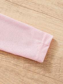 嬰兒女孩可愛長袖荷葉邊洋裝 - 粉色 - 查看 3