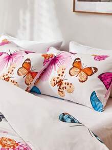2 Fundas De Almohada Con Diseño De Mariposas Coloridas, Fundas De Almohada De Estilo Lindo Con Mariposas Coloridas, Adecuadas Para Todas Las Estaciones - Multicolor - Ver 2