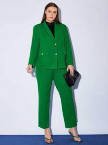 BizChic Kích thước lớn Màu xanh lá Thẳng Quần - màu xanh lá - Xem 4