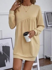 SHEIN LUNE 女式長袖運動裙 - 杏色 - 查看 5