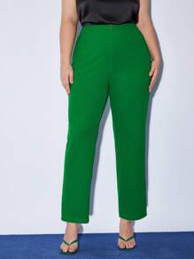 BizChic Kích thước lớn Màu xanh lá Thẳng Quần - màu xanh lá - Xem 3