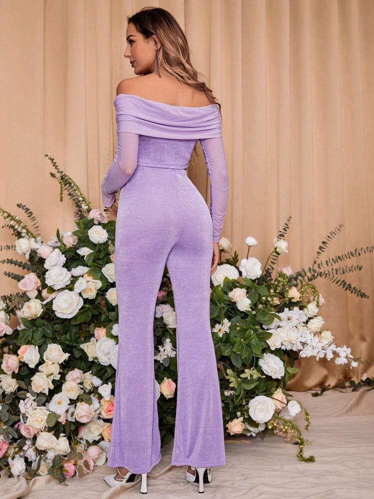 Maternity Solid Off Shoulder Two-Piece Set