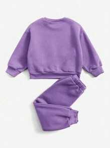 SHEIN 年輕女孩舒適休閒運動2件套裝