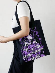 Sapstudio Anime Creative Cartoon Printed Double-sided Canvas Shoulder Bag For Women - Multicolor - View 2