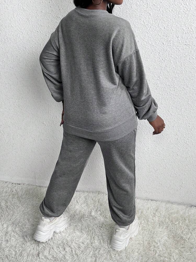 Bear Pullover Sweatshirt Two-piece Set