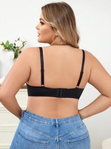 Plus Size Black Bra For Women - Black - View 2