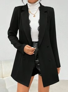 SHEIN Privé 女式翻領長袖西裝外套