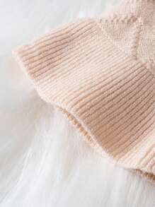 Infant Girls' Buttoned Diagonal Sweater Bodysuit With Knitted Pants