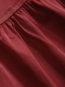 DAZY 女士提花材料細肩吊帶連體睡衣 - 酒紅色 - 查看 8