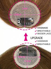 French Bangs Bigger Size Human Hair Air Bangs Brown Color Bangs Clip In Hair Extensions Beginner Friendly - S4 - View 4