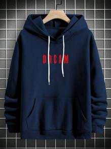 Manfinity EMRG 男式寬鬆連帽衫,背面印有雕塑圖案 - 藏蓝色 - 查看 2