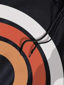 SHEIN LUNE Của phụ nữ Cầu vồng In Hoodie Áo nỉ - màu đen - Xem 3