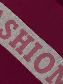 Toddler Girls' Colorblock Letter Printed Hoodie And Pants Set - Red - View 4