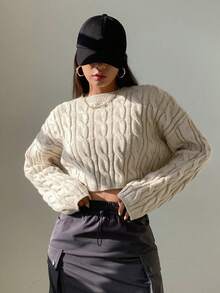 Dazy Star Women'S Drop Shoulder Sweater - Apricot - View 8